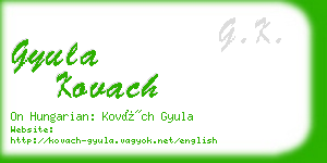 gyula kovach business card